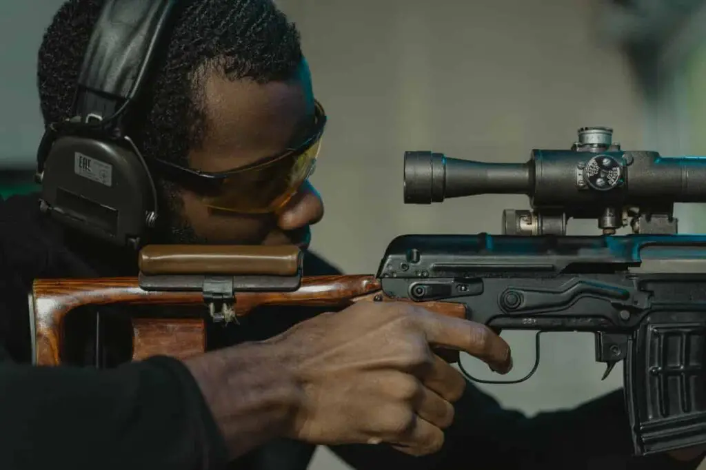 Man shooting AK47
